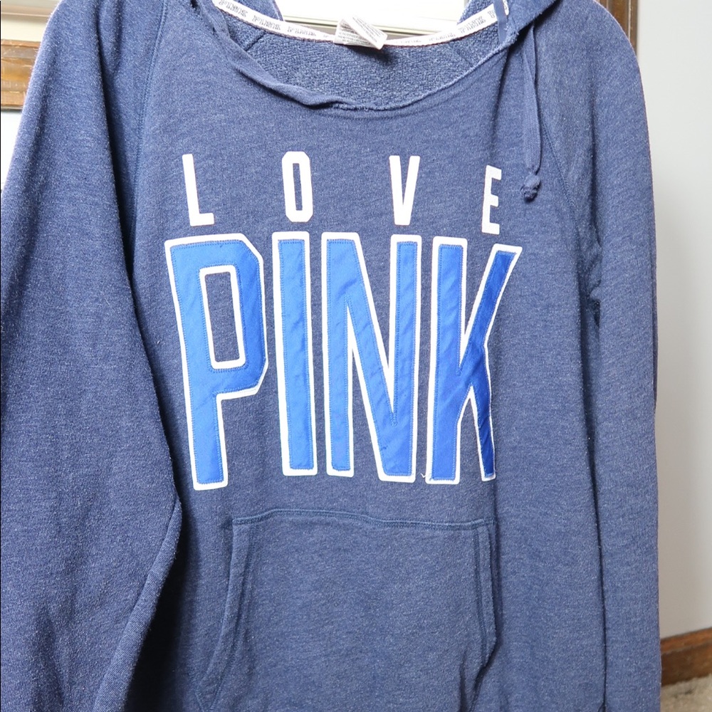 Victoria’s Secret Pink Pull Over Blue Hoodie
